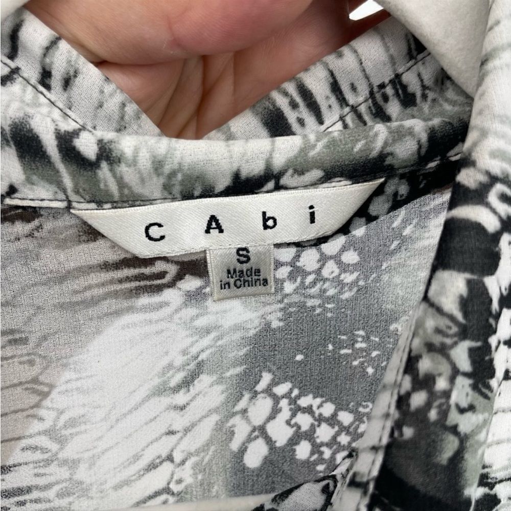 Cabi Python Snakeprint Sheer Buttontop Chiffon Wo… - image 8